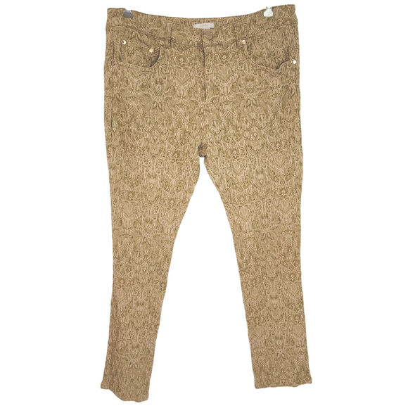 Eric Green Stretch Jeans with Cream Embroidery Skinny Mid Rise Size 12 - Picture 1 of 7